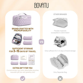 BOYATU open-flat design shows all items at a glance