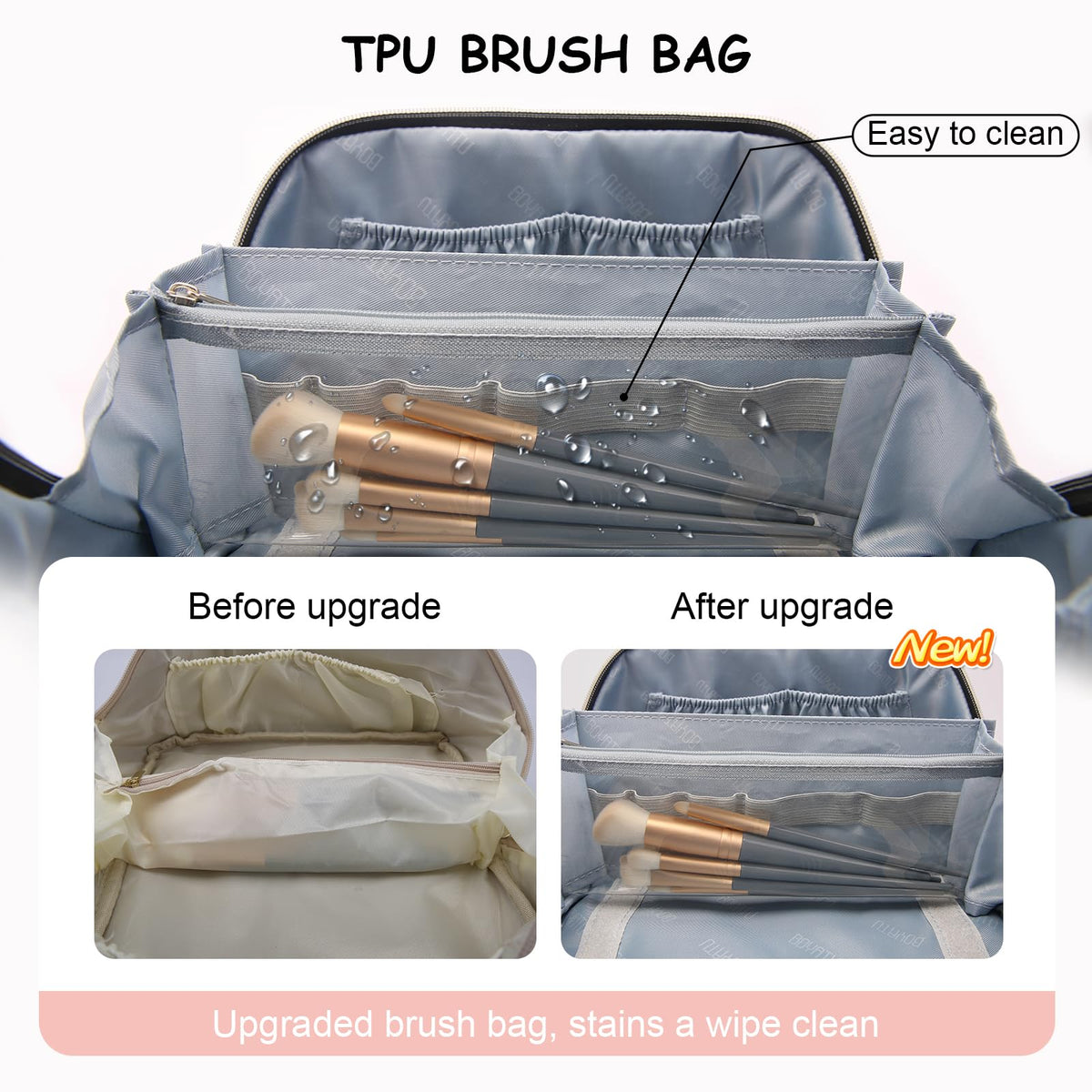 BOYATU water-resistant lining protects contents while traveling.