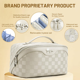 BOYATU water-resistant PVC leather exterior protects contents during travel.