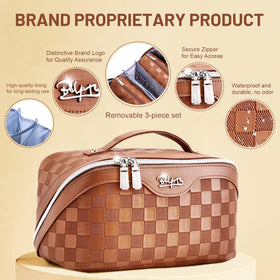 BOYATU waterproof PVC leather exterior protects cosmetics and cleans easily