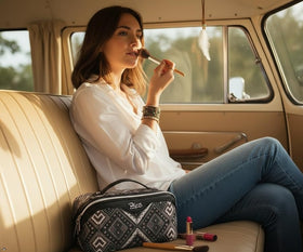 Waterproof vegan leather wipes clean and maintains a refined look.