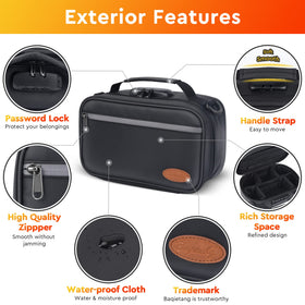 Compact dimensions 10.4 by 8.7 by 3.9 inches fit in bags or desks.