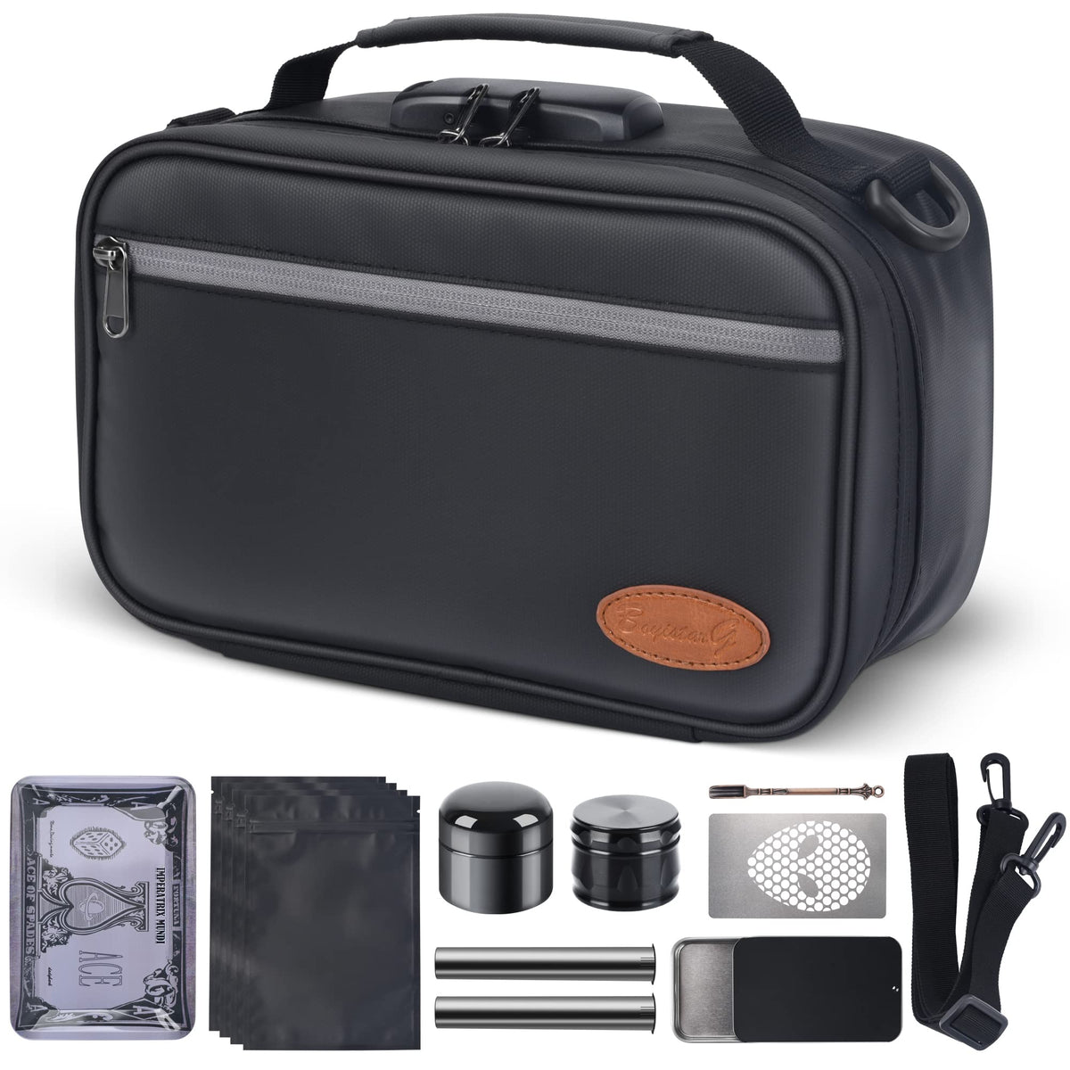 BOYISTARG large smell-proof bag shown for discreet storage on the go.