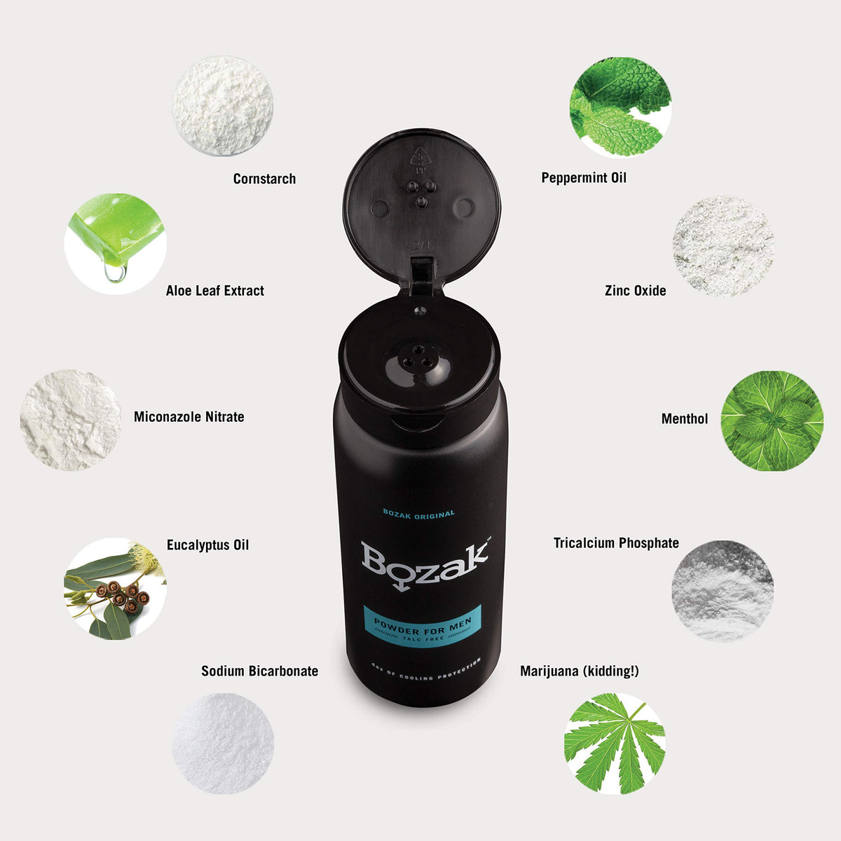 Bozak Cooling Powder gym use demonstrates moisture control during workouts