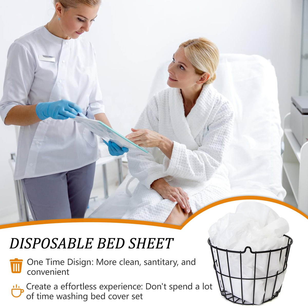 Bozikey esthetician bed sheet on a table ensures professional hygiene.