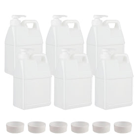BPFY 64 oz clear jug with pump for easy dispensing and spill-free storage.