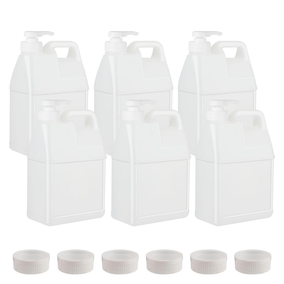 BPFY 64 oz clear jug with pump for easy dispensing and spill-free storage.
