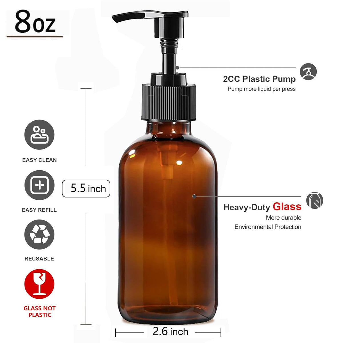 BPFY amber glass bottle cap seals securely for travel and storage.