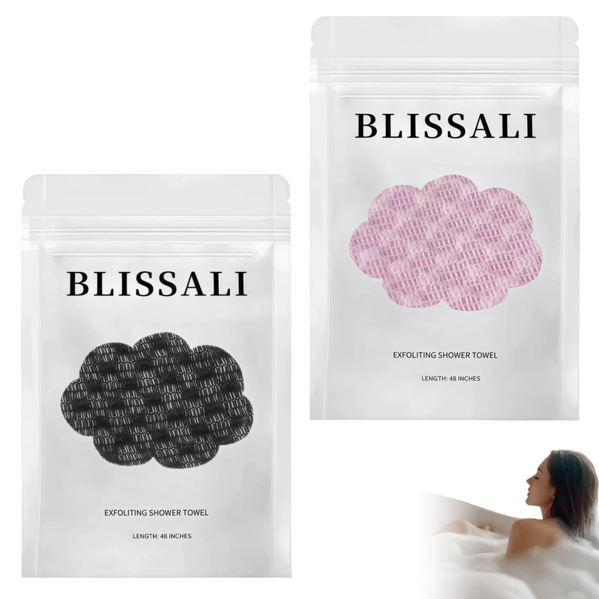 BPLRVZ Blissal full product shot shows a versatile exfoliating towel