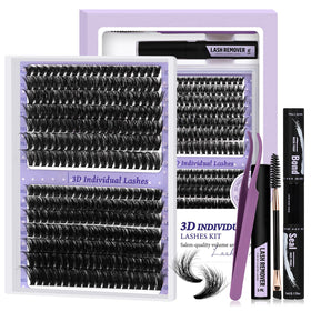 BQaugen 70D-90D fluffy lash clusters kit for at-home voluminous lashes