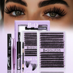B&amp;Qaugen lash clusters kit 280pcs enabling versatile at-home lash transformations.