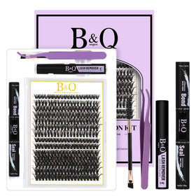 B&Qaugen Lash Clusters Kit tray setup for at-home use
