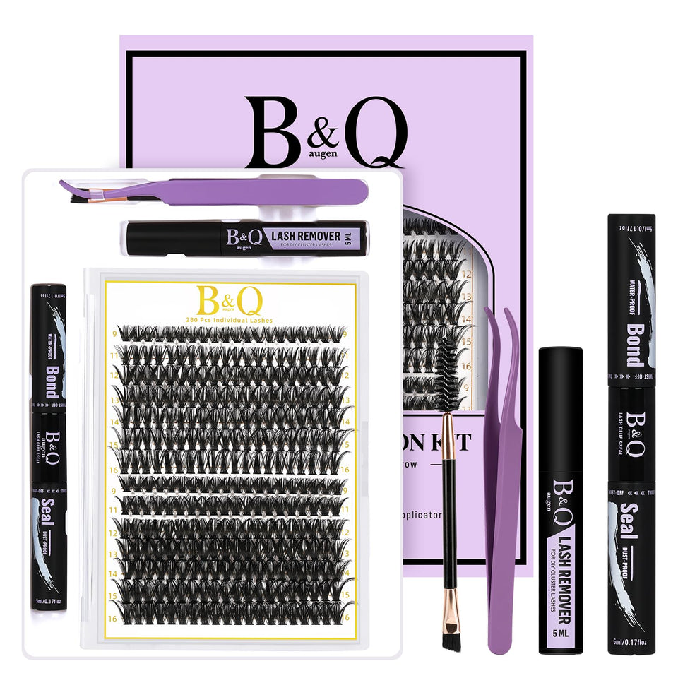 B&Qaugen Lash Clusters Kit tray setup for at-home use