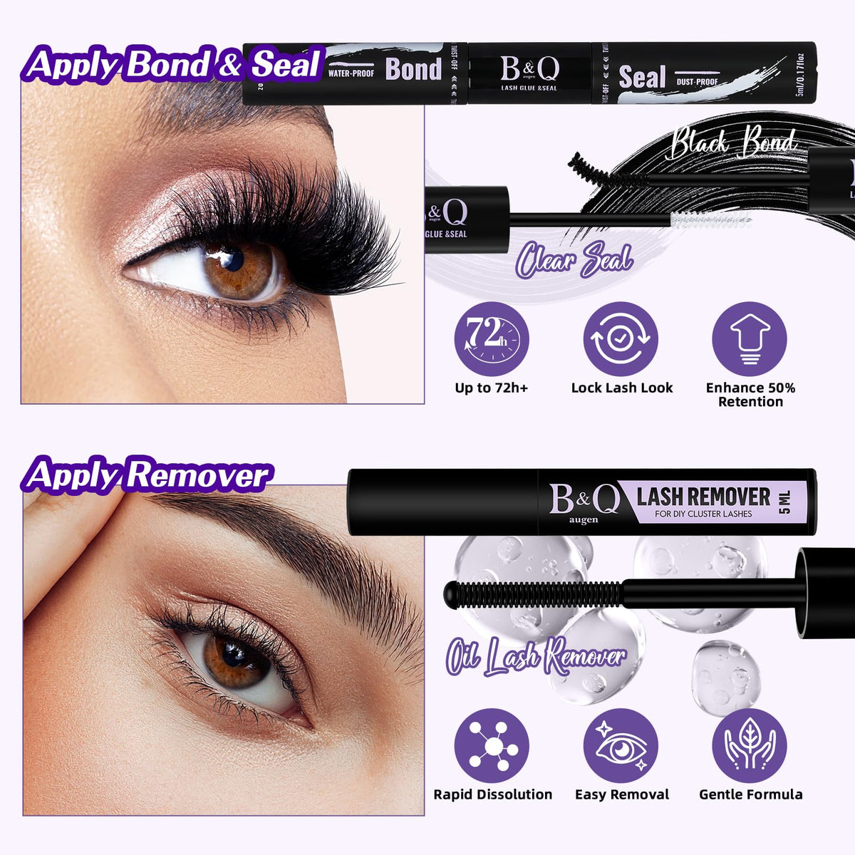 B&Qaugen lash remover for gentle cluster removal