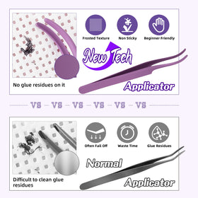 BQaugen new non-stick eyelash tweezers for easy cleanup