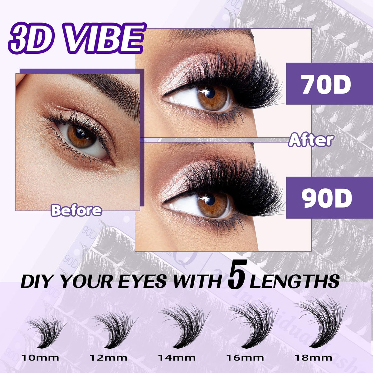 BQaugen varied clusters for everyday glam or stage-ready cat-eye effects