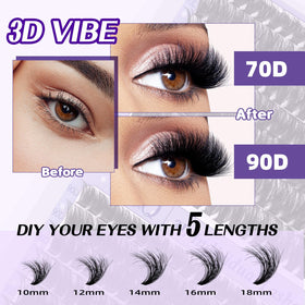 BQaugen varied clusters for everyday glam or stage-ready cat-eye effects