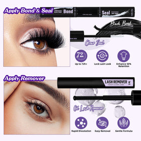 BQaugen waterproof hold with upgraded 2-in-1 lash bond and seal