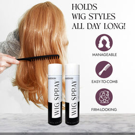 Brandywine Wig Spray used on natural hair wigs for a breathable, non-greasy finish.