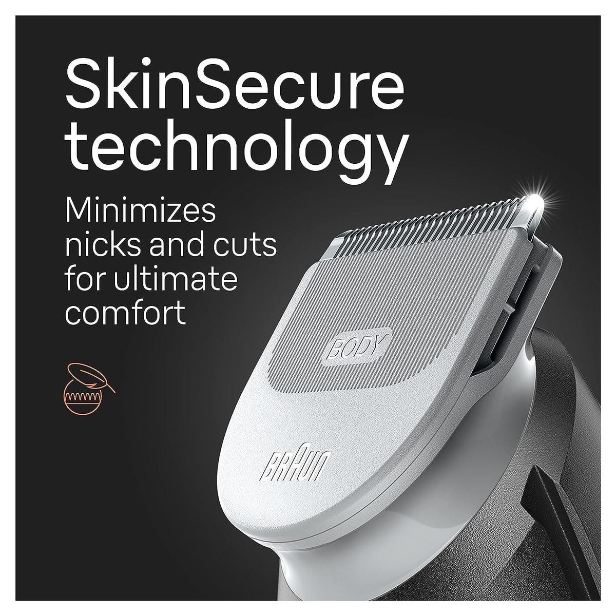 Braun Body Groomer 5 Li-Ion battery delivers up to 100 minutes of power.