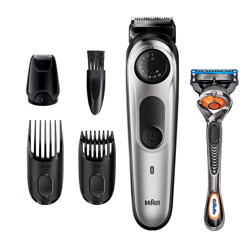 Braun BT5265 beard trimmer shows precision dial for exact length control