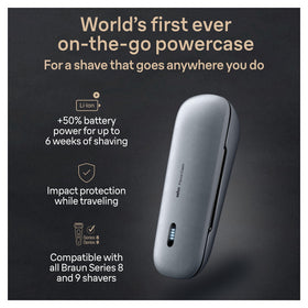 Braun PowerCase open case for easy access and on-the-go shaving