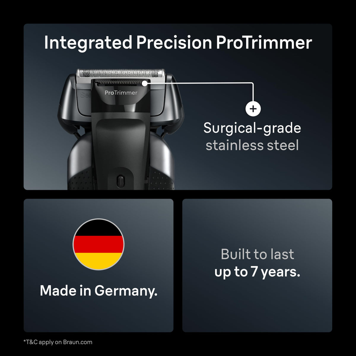 Braun PowerCase on the go provides cordless shaving with a built-in charger.