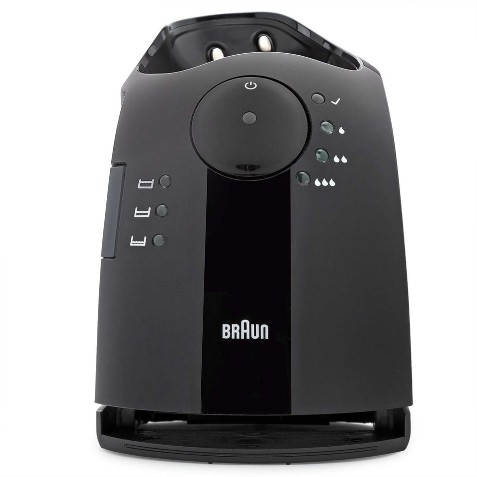 Braun replacement clean & charge base for Pulsonic shavers, ready to recharge.