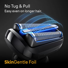 Braun S5 5160cc skin-gentle foil protects skin during shaving.