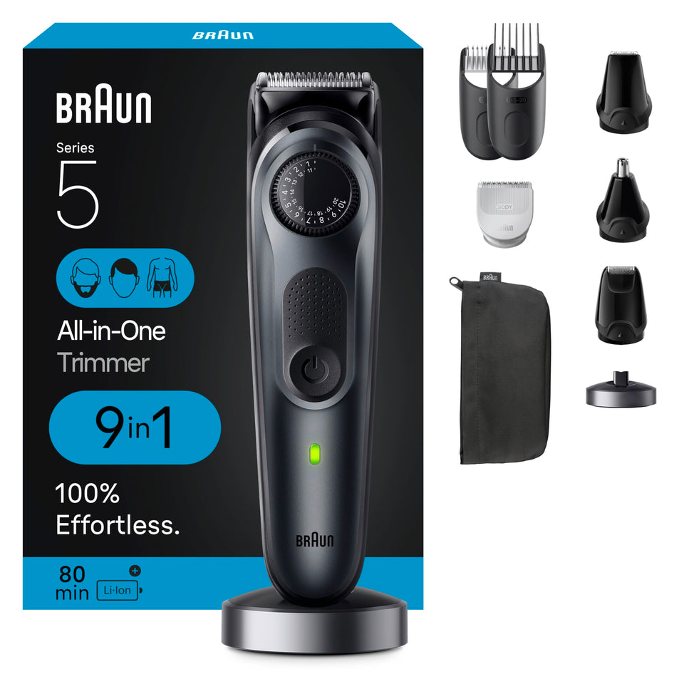 Braun Series 5 5490 beard trimmer for precise grooming at home.