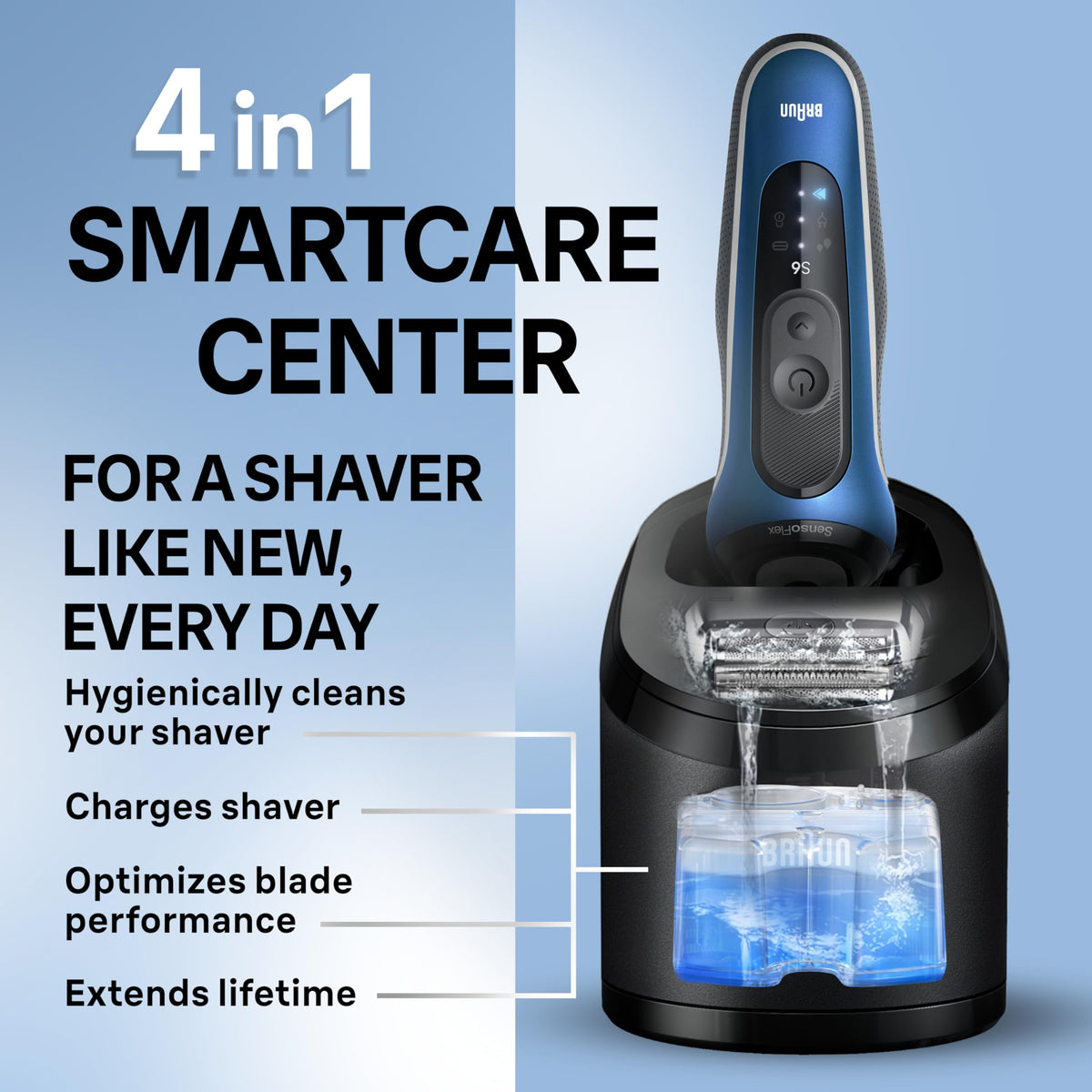 Braun Series 6 6177cc shaver with precision trimmer for detailing.