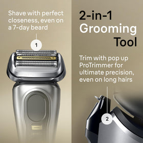 Braun Series 9 Pro 9477cc flexible ProHead adapts to 1-7 day beards.