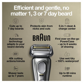 Braun Series 9 Pro 9477cc ProLift trimmer captures flat-lying hair for smoother shave.
