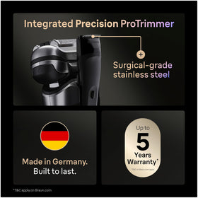 Braun Series 9 PRO+ optifoil and skin guard for gentle shaving.