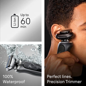Braun Series 7 7120s ergonomic handle for steady grooming.