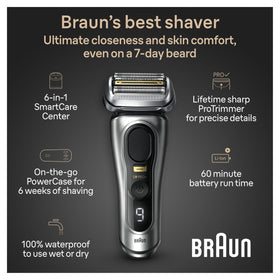 Braun Series 9 Pro+ five shaving elements in action on stubble.