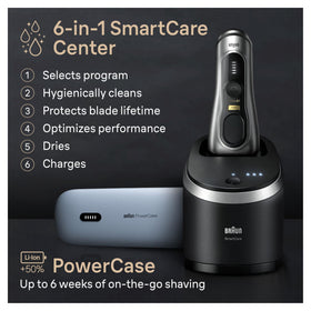 Braun Series 9 Pro+ SmartCare Center for cleaning and lubrication.