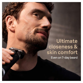 Braun Series 9 Pro+ SyncroSonic technology reading beard density.