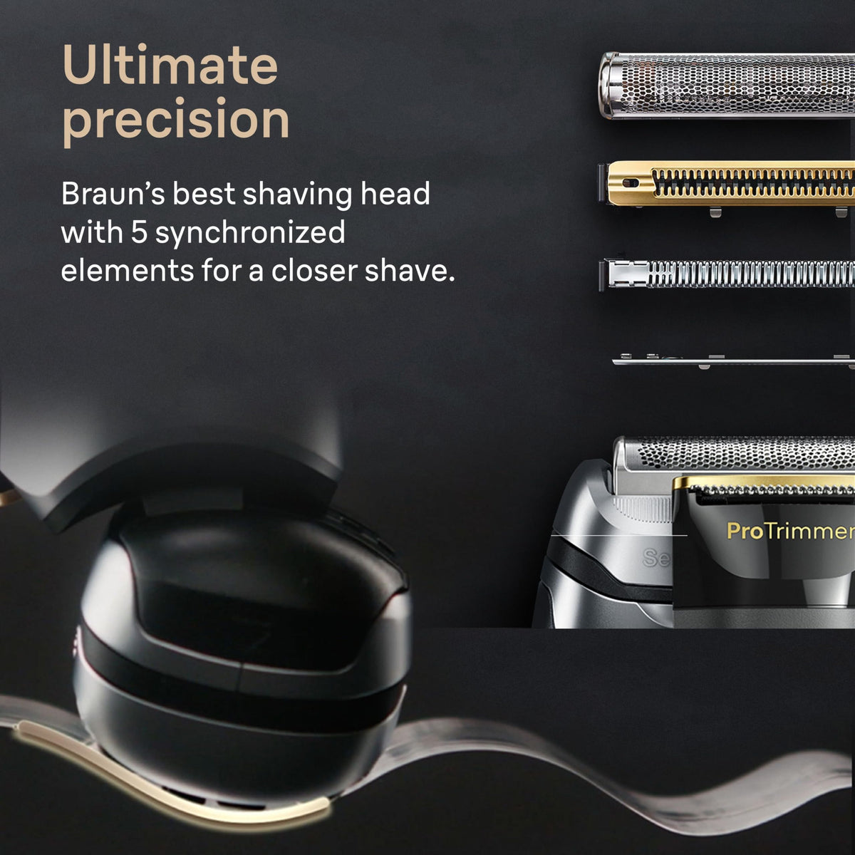 Braun Series 9 Pro+ waterproof design for wet use.
