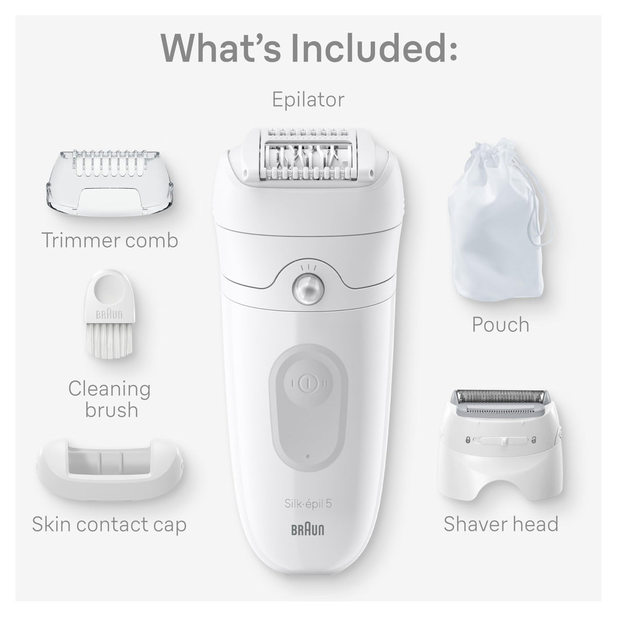 Braun Silk-epil 5 SE5-041 shaver head enabling quick touch-ups between sessions
