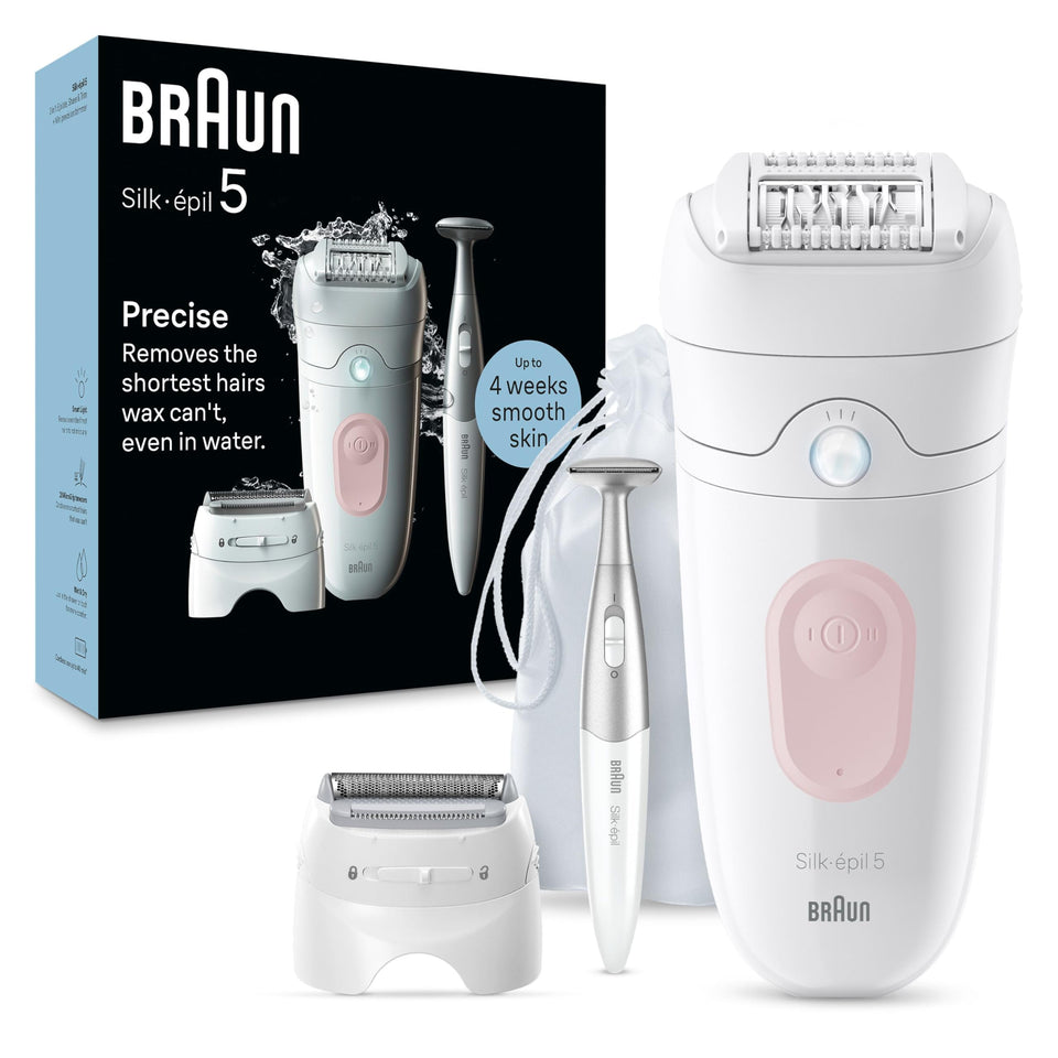 Braun Silk-épil 5 SE5-230 epilator in hand for precise, at-home hair removal