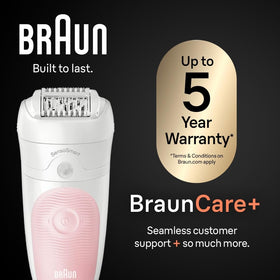 Cleaning brush included with Braun Silk-épil 5 SE5-230 keeps attachments hygienic