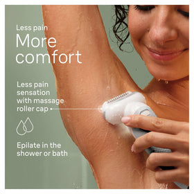 Braun Silk-épil 9 exfoliation brush helps prevent ingrown hairs.