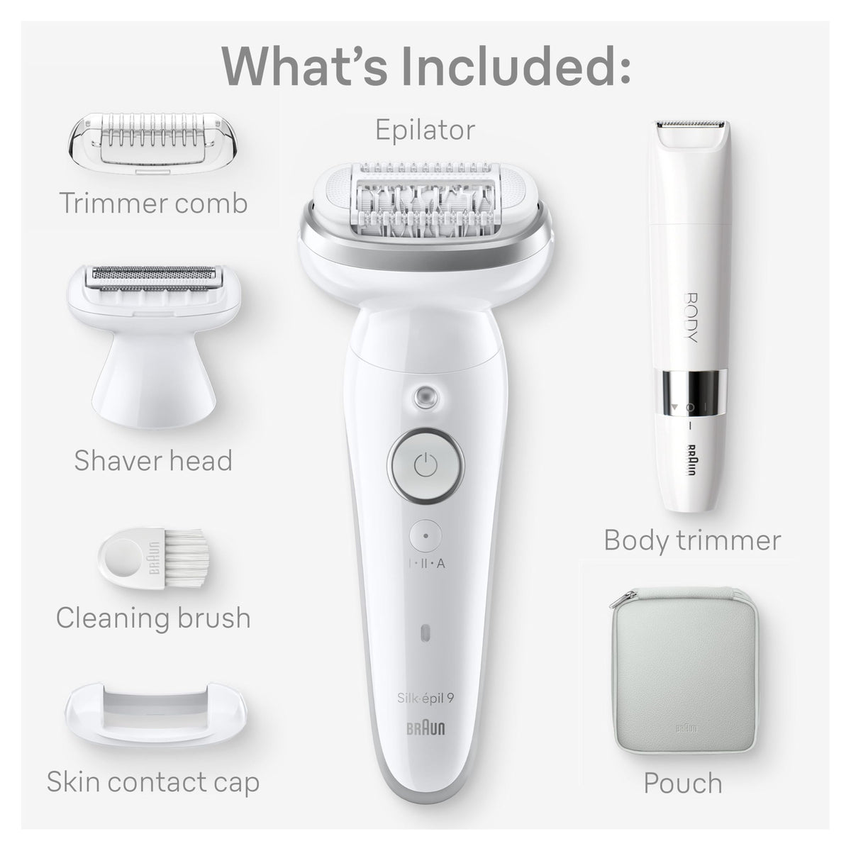 Braun Silk-épil 9 wet and dry use for comfortable shower epilation.