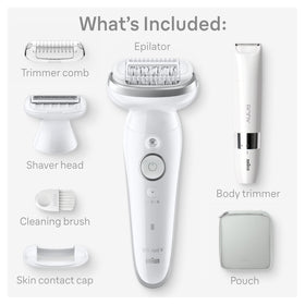 Braun Silk-épil 9 wet and dry use for comfortable shower epilation.