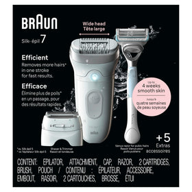 Braun Silk-épil 7 wide head for faster large-area removal.