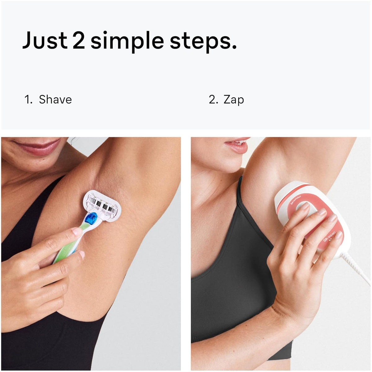 Braun Silk-expert Mini on-skin application showing simple use.