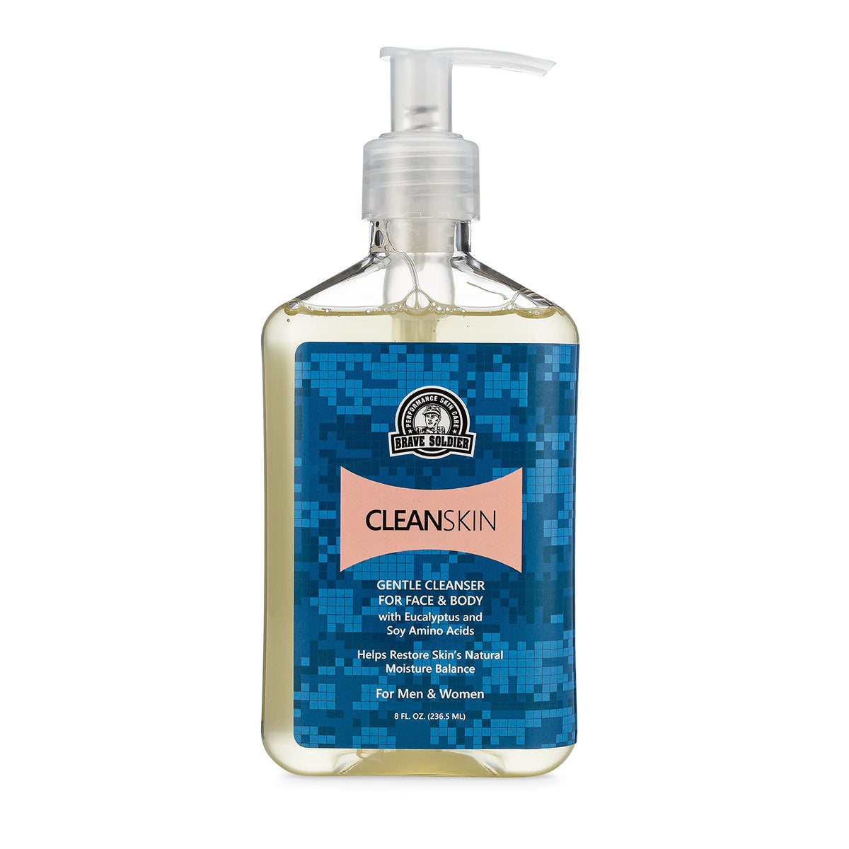 Brave Soldier Clean Skin Cleanser pump bottle for daily gentle cleansing and hydration.