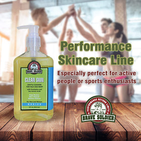 Brave Soldier Clean Skin Cleanser sensitive skin formula ready for gentle cleansing.