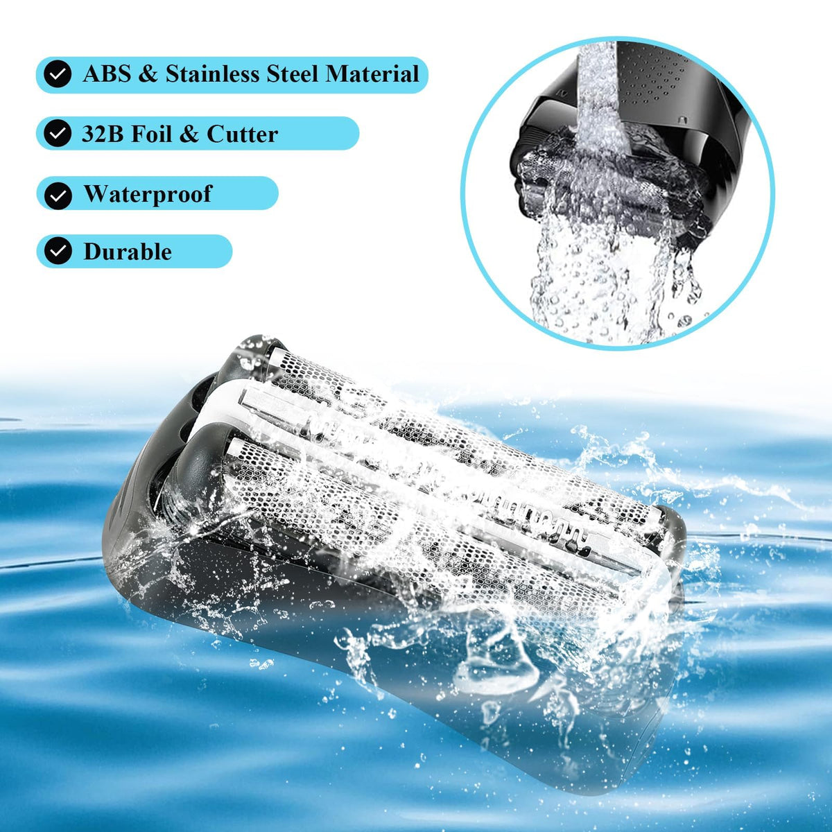BRAVIKERLY Series 3 replacement heads in packaging for convenient purchase.